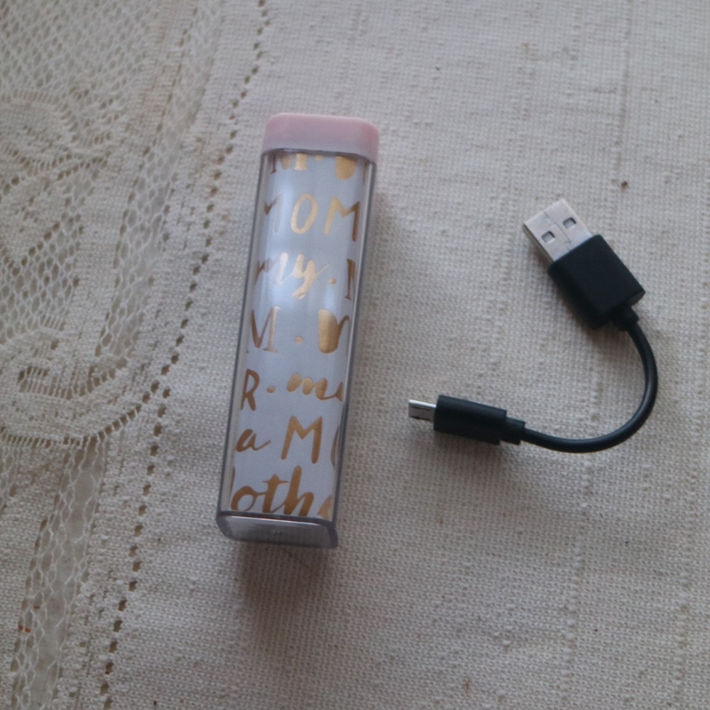 "Mom" portable phone charger battery with cord